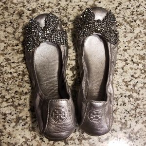 Tory Burch Eddie Flats with Bow, size 8M